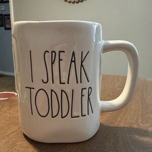 Rae Dunn I Speak Toddler with pink inside Coffee Mug
